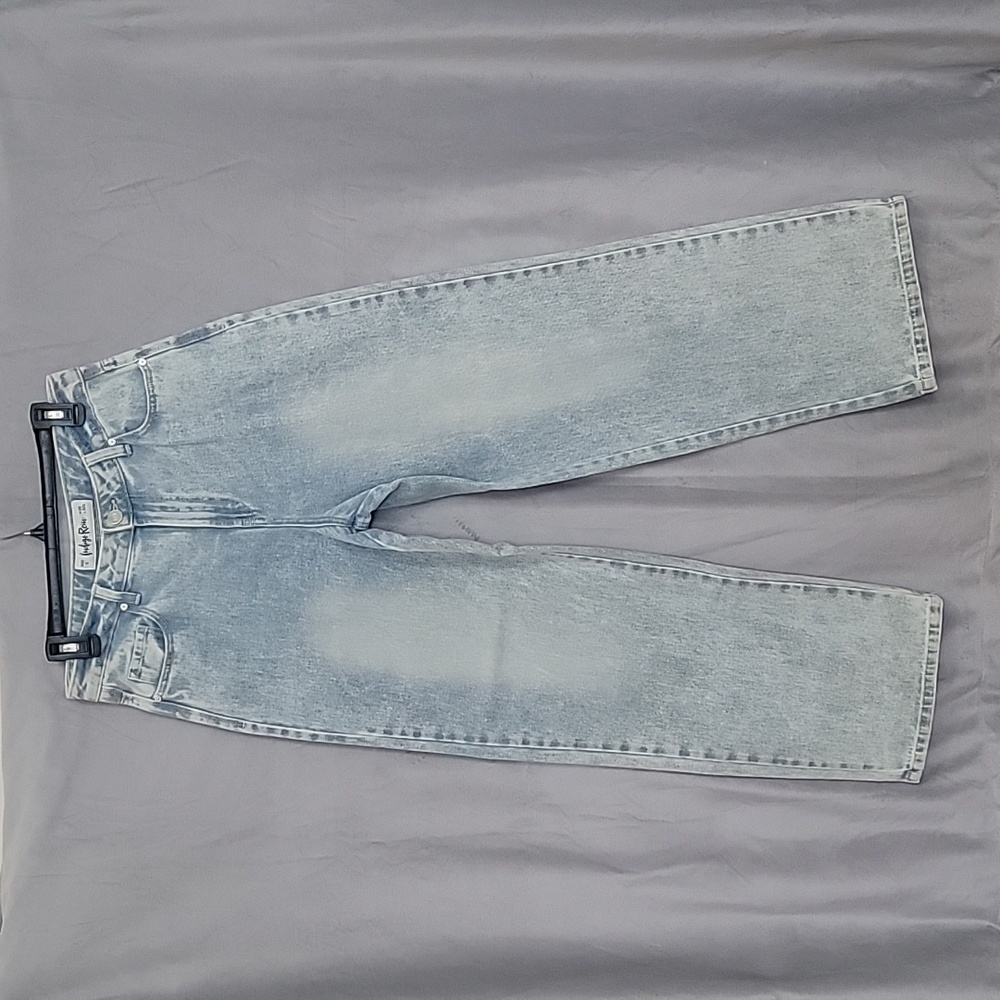 Light Blue Washed Out Wide Leg High Rise Waist Women Jeans, Size 9 W28/L30 ½,